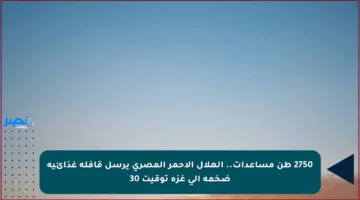 2750 طن مساعدات.. الهلال الأحمر المصري يرسل قافلة غذائية ضخمة إلى غزة توقيت 30
